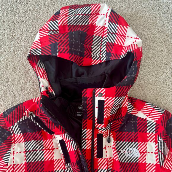 North Face TNF 3 in 1 Monarch Triclimate Jacket Red Plaid Women Ski Snow - Picture 4 of 16